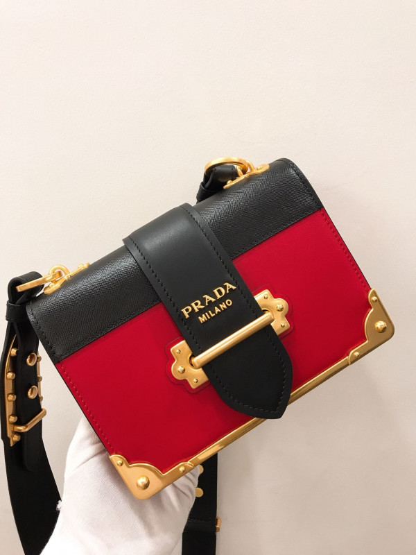 Pra*a cahier leather shoulder bag