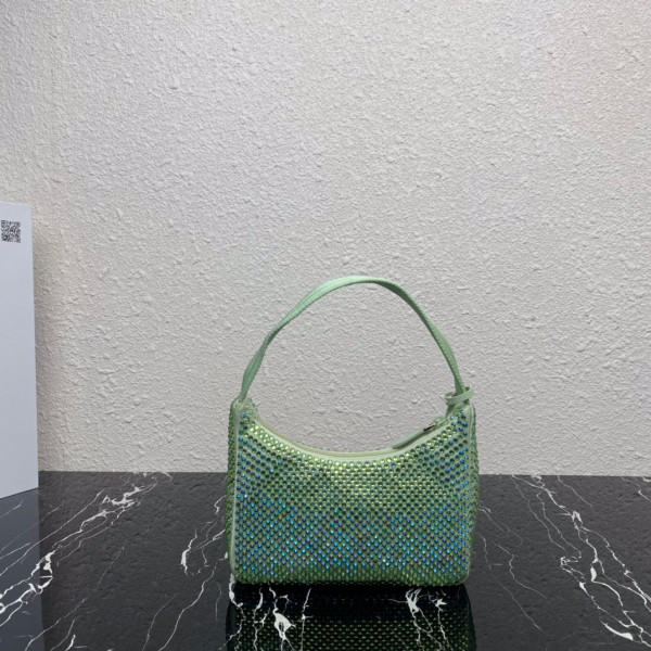 Pra*a satin mini-bag with artificial crystals