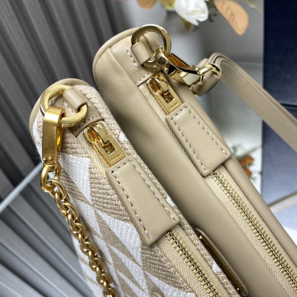 Pra*a triangular sequined pouch-26*16*13cm